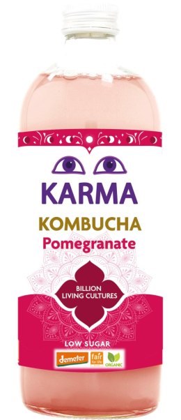 KOMBUCHA Z GRANATEM NISKA ZAWARTOŚĆ CUKRÓW FAIR FOR LIFE DEMETER BIO 1 L - KARMA KOMBUCHA KARMA KOMBUCHA (kombuche, piwa imbirowe)