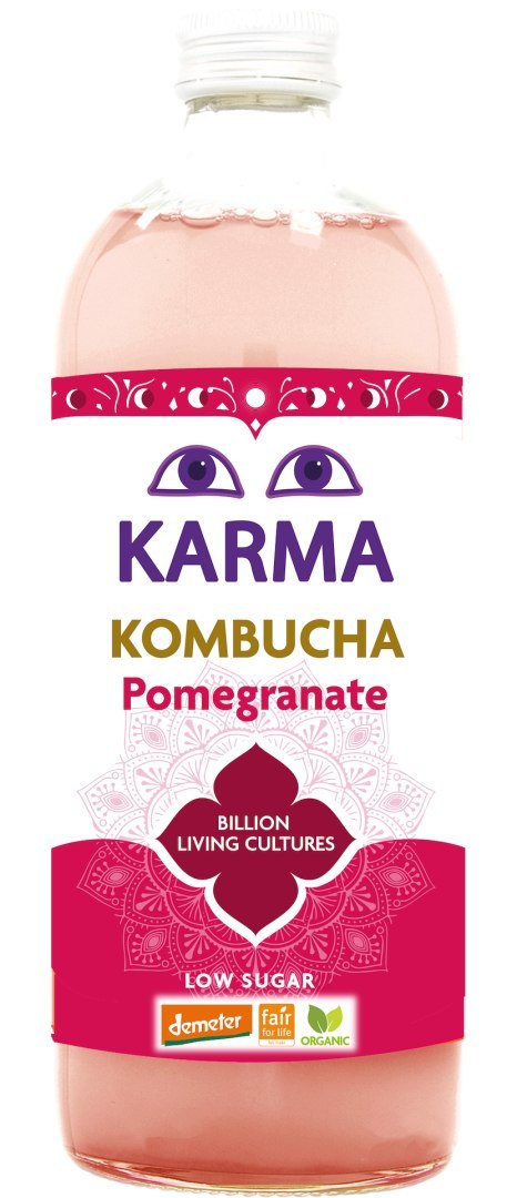 KOMBUCHA Z GRANATEM NISKA ZAWARTOŚĆ CUKRÓW FAIR FOR LIFE DEMETER BIO 1 L - KARMA KOMBUCHA KARMA KOMBUCHA (kombuche, piwa imbirowe)