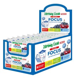 LIZAK O SMAKU WIŚNIA - JAGODA NA KONCENTRACJĘ BEZ CUKRU BEZGLUTENOWY 6 g - MNIAM MNIAM STARPHARMA (UCZEŃ FOCUS) MNIAM MNIAM STARPHARMA (lizaki)