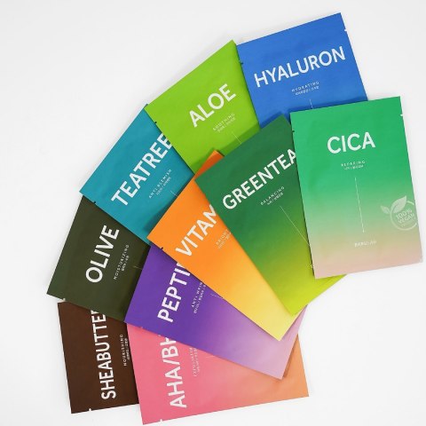 MASECZKI KOREAŃSKIE DO TWARZY W PŁACHCIE VARIETY 10 x 23 g - BARULAB BARULAB (koreańskie kosmetyki)