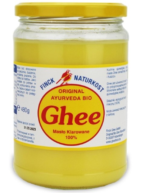 MASŁO KLAROWANE GHEE BIO 480 g (527 ml) - FINCK AYURVEDA GHEE (masło klarowane)