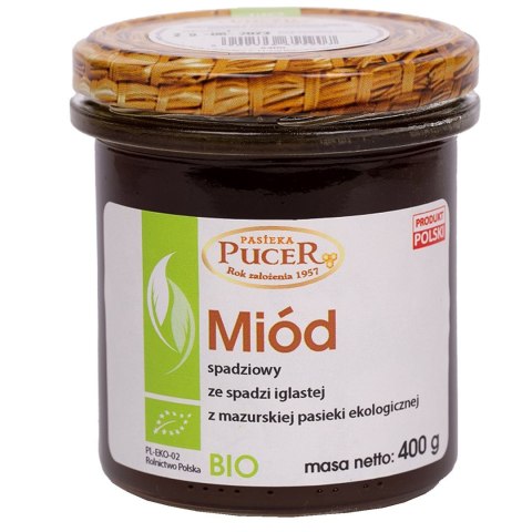 MIÓD SPADZIOWY ZE SPADZI IGLASTEJ BIO 400 g - PASIEKA PUCER PASIEKA PUCER (miody)