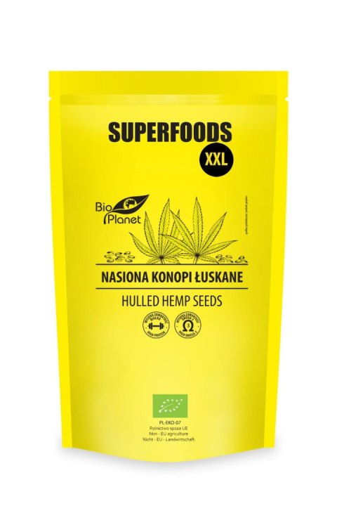 NASIONA KONOPI ŁUSKANE BIO 600 g - BIO PLANET SUPERFOODS BIO PLANET - seria SUPERFOODS