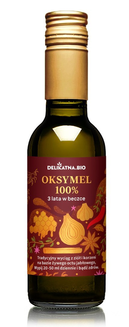 OKSYMEL 100 % 3 LATA W BECZCE BIO 250 ml - DELIKATNA DELIKATNA (kombucha, kimchi, zakwas)