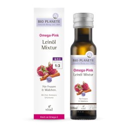 OMEGA PINK - MIESZANKA Z OLEJEM LNIANYM (MALINA, CYNAMON, KURKUMA) BIO 100 ml - BIO PLANETE BIO PLANETE (oleje i oliwy)