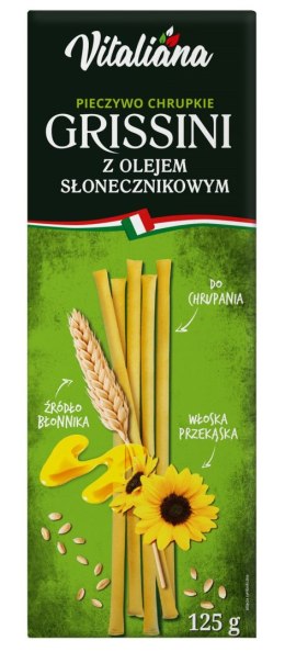 PALUSZKI GRISSINI Z OLEJEM SŁONECZNIKOWYM 125 g - VITALIANA VITALIANA (włoskie produkty)