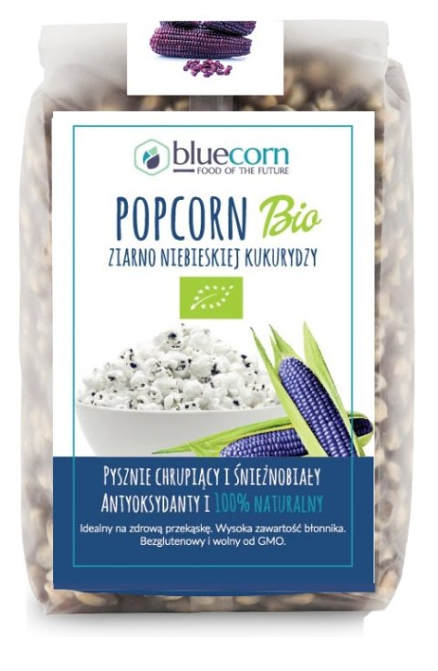 POPCORN (ZIARNO KUKURYDZY NIEBIESKIEJ) BEZGLUTENOWE BIO 350 g - BLUECORN POPCROP (niebieska kukurydza, chrupki proteinowe)