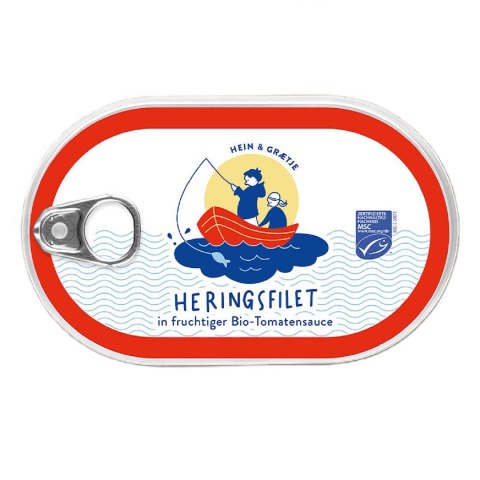 ŚLEDŹ MSC FILETY W BIO SOSIE POMIDOROWYM 200 g (120 g) - HEIN i GRAETJE HEIN I GRAETJE (filety śledziowe)
