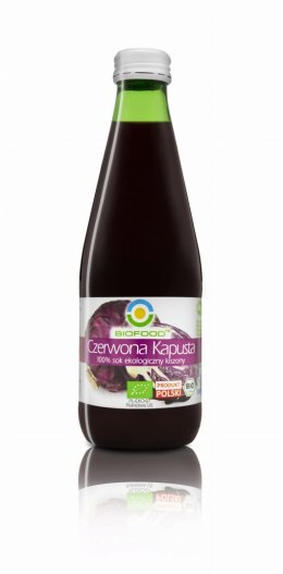SOK Z CZERWONEJ KAPUSTY KISZONEJ NFC BEZGLUTENOWY BIO 300 ml - BIO FOOD BIOFOOD (soki, przetwory, octy, olej kokosowy)