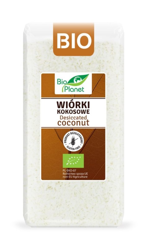 WIÓRKI KOKOSOWE BEZGLUTENOWE BIO 200 g - BIO PLANET BIO PLANET - seria BRĄZOWA (orzechy i pestki)