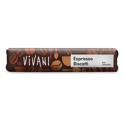 BATON MLECZNA CZEKOLADA Z NADZIENIEM ESPRESSO I HERBATNIKAMI BIO 40 g - VIVANI VIVANI (czekolady, batony, kakao instant)
