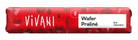 BATON MLECZNA CZEKOLADA Z NADZIENIEM PRALINOWYM Z KAWAŁKAMI WAFELKÓW BIO 40 g - VIVANI VIVANI (czekolady, batony, kakao instant)