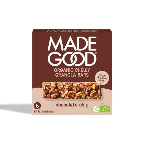 BATONIKI GRANOLA CRUNCHY Z CZEKOLADĄ BEZGLUTENOWE BIO (6 x 24 g) 144 g - MADEGOOD MADEGOOD (batoniki, granola)