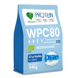 BIAŁKO SERWATKOWE NATURALNE (KONCENTRAT WPC 80) BEZ DODATKU CUKRÓW BIO 345 g - BE ORGANIC BE ORGANIC (suplementy diety)