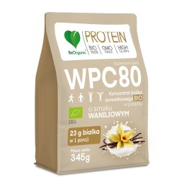 BIAŁKO SERWATKOWE O SMAKU WANILIOWYM (KONCENTRAT WPC 80) BEZ DODATKU CUKRÓW BIO 345 g - BE ORGANIC BE ORGANIC (suplementy diety)