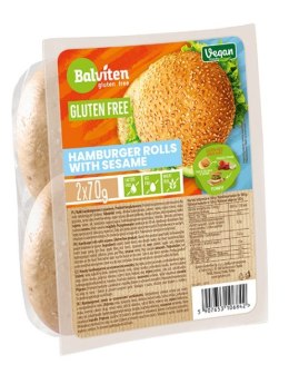 BUŁKI DO HAMBURGERÓW Z SEZAMEM BEZGLUTENOWE (2 szt.) 140 g - BALVITEN BALVITEN (chleby, mieszanki do wypieku)