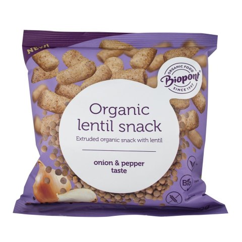 CHRUPKI Z SOCZEWICY Z CEBULĄ I CZARNYM PIEPRZEM BEZGLUTENOWE BIO 60 g - BIOPONT BIOPONT (chrupki bezglutenowe)