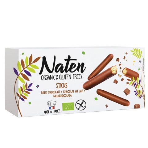 CIASTKA W POLEWIE CZEKOLADOWEJ STICKS BEZGLUTENOWE BIO 130 g - NATEN NATEN (ciastka bezglutenowe)