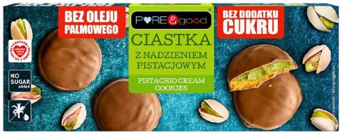 CIASTKA Z NADZIENIEM PISTACJOWYM W CZEKOLADZIE MLECZNEJ BEZ DODATKU CUKRÓW 96 g - PURE&GOOD PURE&GOOD (czekolady, ciastka, przetwory)