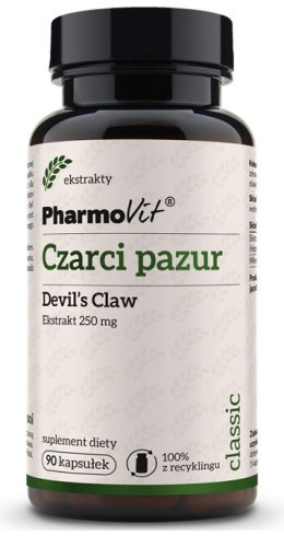 CZARCI PAZUR EKSTRAKT (250 mg) BEZGLUTENOWY 90 KAPSUŁEK - PHARMOVIT (CLASSIC) PHARMOVIT (suplementy diety)