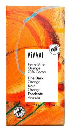 CZEKOLADA GORZKA O SMAKU POMARAŃCZOWYM BIO 80 g - VIVANI VIVANI (czekolady, batony, kakao instant)