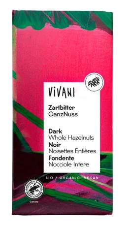 CZEKOLADA GORZKA Z CAŁYMI ORZECHAMI LASKOWYMI BIO 100 g - VIVANI VIVANI (czekolady, batony, kakao instant)