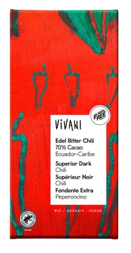 CZEKOLADA GORZKA Z CHILI BIO 80 g - VIVANI VIVANI (czekolady, batony, kakao instant)