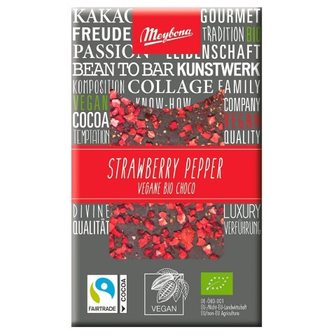 CZEKOLADA GORZKA Z TRUSKAWKAMI I PIEPRZEM FAIR TRADE BIO 30 g - MEYBONA MEYBONA (czekolady)