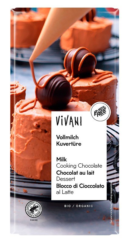 CZEKOLADA KUWERTURA MLECZNA DO GOTOWANIA BIO 150 g - VIVANI VIVANI (czekolady, batony, kakao instant)