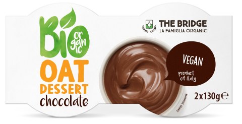 DESER OWSIANY CZEKOLADOWY BIO (2 x 130 g) 260 g - THE BRIDGE THE BRIDGE (napoje i desery roślinne)