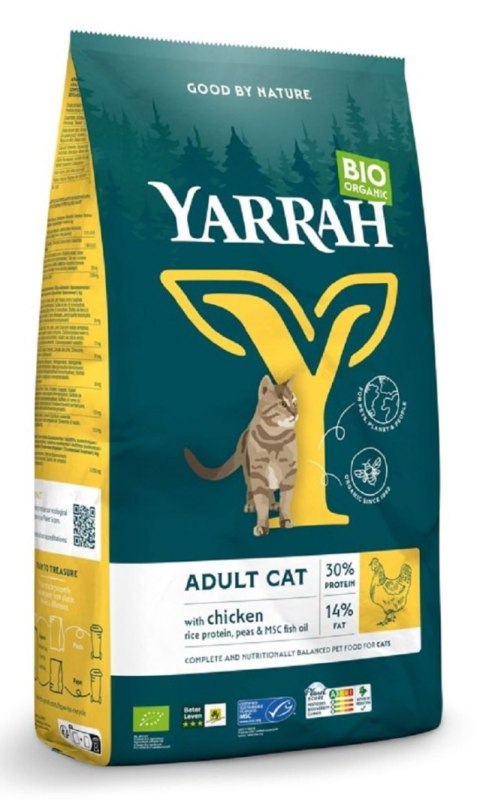 (DLA KOTA DOROSŁEGO) KARMA Z KURCZAKIEM BIO 800 g - YARRAH YARRAH (karma dla kotów i psów)