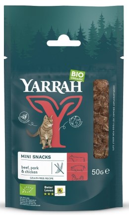 (DLA KOTA DOROSŁEGO) PRZYSMAK - KOSTKI Z WOŁOWINY, WIEPRZOWINY I KURCZAKA BIO 50 g - YARRAH YARRAH (karma dla kotów i psów)
