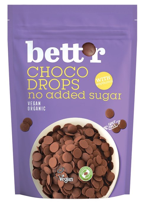 DROPSY CZEKOLADOWE BEZ DODATKU CUKRÓW BIO 200 g - BETT'R BETT'R (smoothie, kremy, praliny)