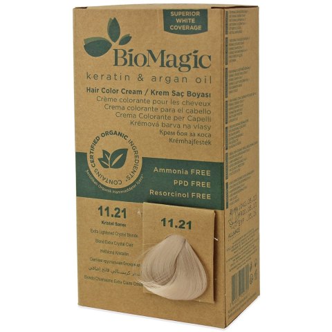 FARBA DO WŁOSÓW EXTRA JASNY KRYSZTAŁOWY BLOND (11.21) 250 g - BIOMAGIC BIOMAGIC (farby do włosów)