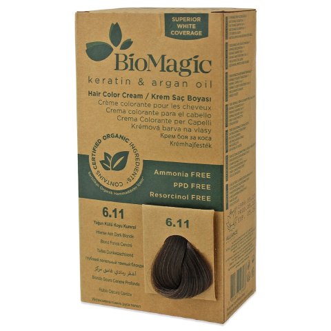 FARBA DO WŁOSÓW INTENSYWNY POPIELATY CIEMNY BLOND (6.11) 250 g - BIOMAGIC BIOMAGIC (farby do włosów)