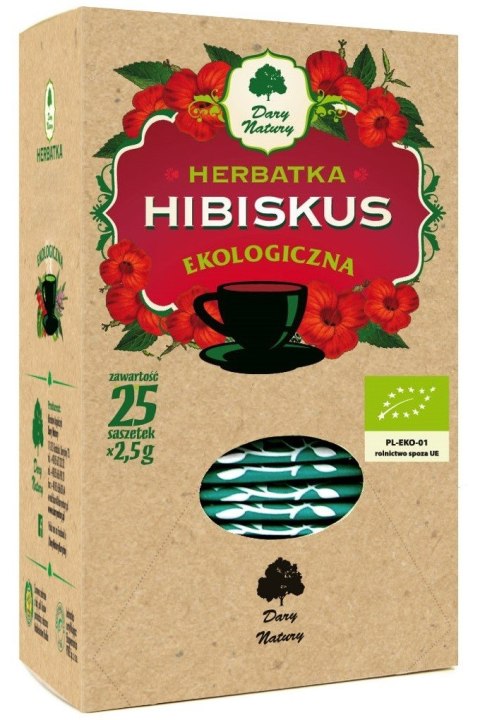 HERBATKA HIBISKUS BIO (25 x 2,5 g) 62,5 g - DARY NATURY DARY NATURY - herbatki
