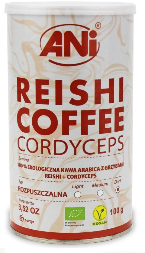 KAWA ROZPUSZCZALNA ARABICA Z REISHI I CORDYCEPS BIO 100 g - ANI ANI (kawy)