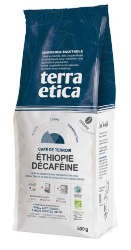 KAWA ZIARNISTA BEZKOFEINOWA ARABICA 100 % ETIOPIA FAIR TRADE BIO 500 g - TERRA ETICA TERRA ETICA (kawy, czekolady do picia, kakao)