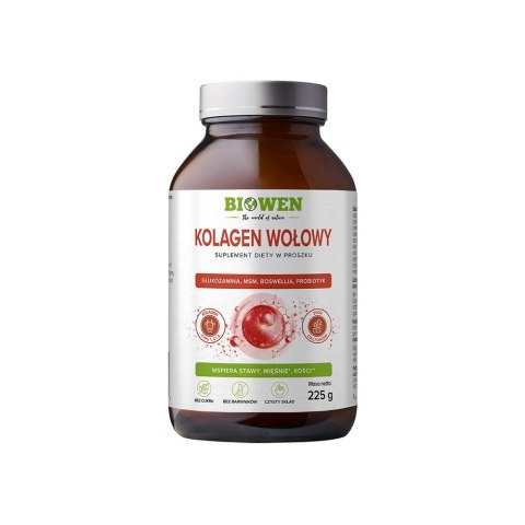 KOLAGEN WOŁOWY HYDROLIZOWANY W PROSZKU 225 g - BIOWEN BIOWEN (suplementy diety)