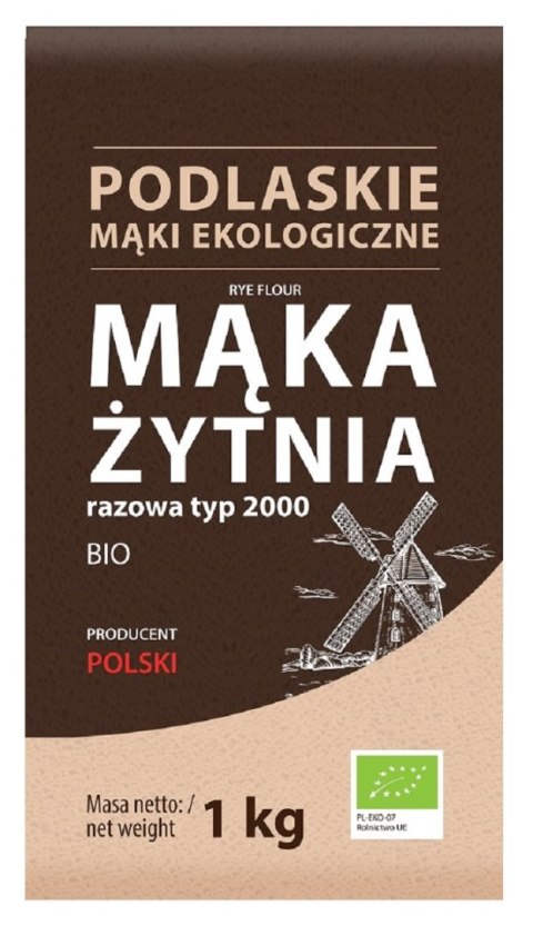 MĄKA ŻYTNIA RAZOWA TYP 2000 BIO 1 kg - BIO LIFE (MĄKI PODLASKIE) BIO LIFE (mąki)