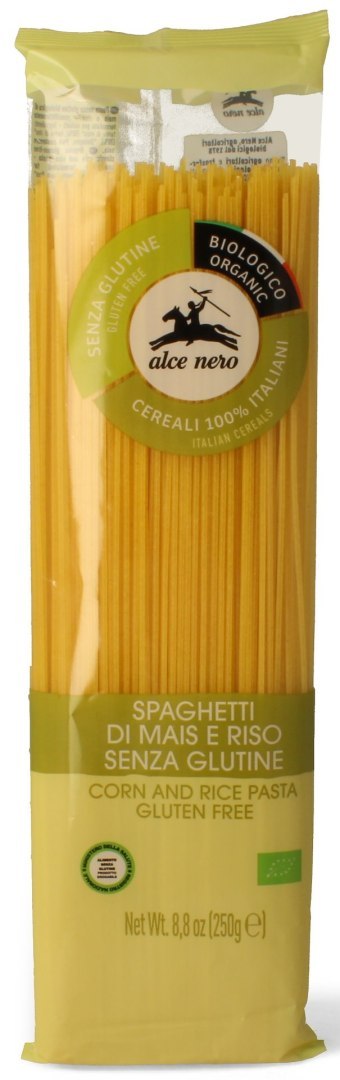 MAKARON (KUKURYDZIANO - RYŻOWY) SPAGHETTI BEZGLUTENOWY BIO 250 g - ALCE NERO ALCE NERO (włoskie produkty)