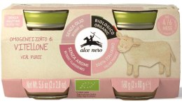 MIĘSO CIELĘCINA BEZGLUTENOWE OD 4 MIESIĄCA BIO (2 x 80 g) 160 g - ALCE NERO ALCE NERO (włoskie produkty)