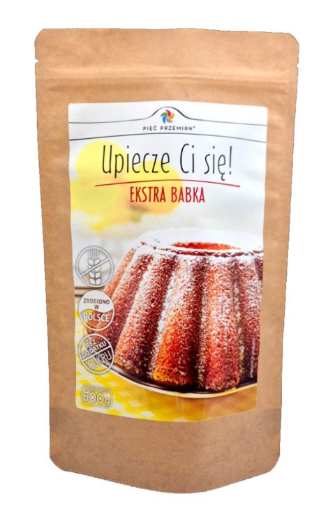 MIESZANKA DO WYPIEKU BABKI BEZ DODATKU CUKRÓW BEZGLUTENOWA 500 g - PIĘĆ PRZEMIAN PIĘĆ PRZEMIAN (produkty spożywcze)
