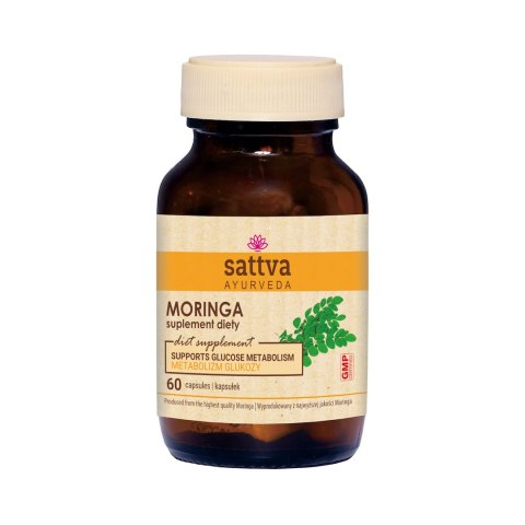 MORINGA EKSTRAKT (450 mg) 60 KAPSUŁEK - SATTVA (FOODS) SATTVA (kosmetyki ajurwedyjskie, kadzidełka)