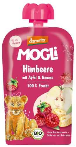 MUS JABŁKO - BANAN - MALINA BEZ DODATKU CUKRÓW OD 1 ROKU DEMETER BIO 100 g - MOGLI MOGLI (musy owocowe, przekąski)
