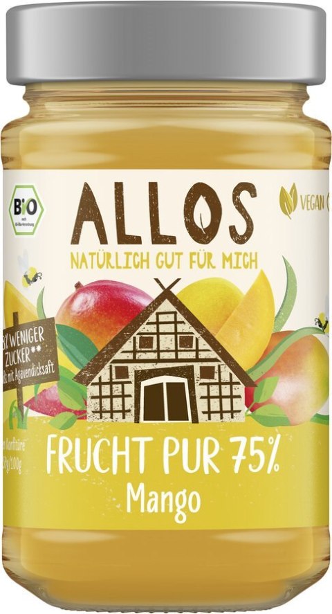 MUS Z MANGO (75 % OWOCÓW) BIO 250 g - ALLOS ALLOS (musy, musli, chałwa, syrop z agawy)