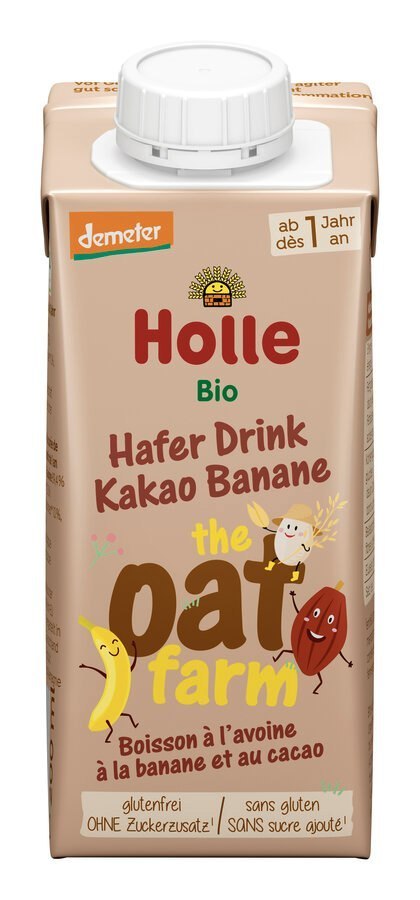 NAPÓJ OWSIANY BANAN - KAKAO BEZ DODATKU CUKRÓW BEZGLUTENOWY OD 1 ROKU DEMETER BIO 200 ml - HOLLE HOLLE (żywność dla niemowląt)