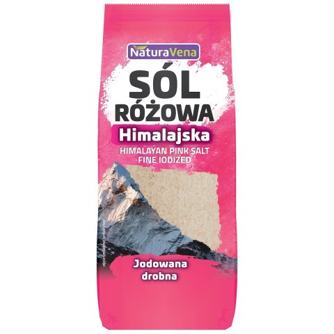 SÓL HIMALAJSKA RÓŻOWA DROBNO MIELONA JODOWANA 500 g - NATURAVENA NATURAVENA