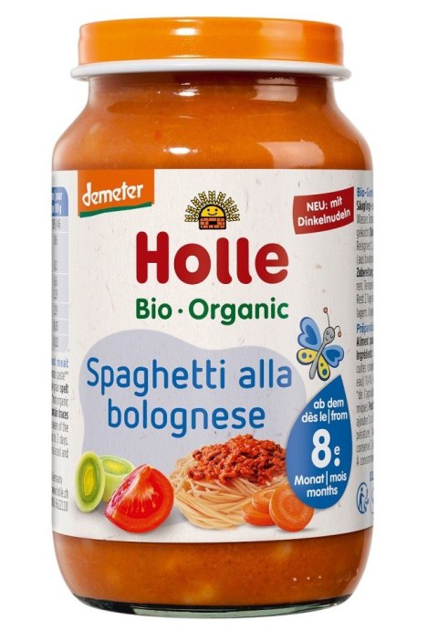 SPAGHETTI BOLOGNESE BEZ DODATKU CUKRÓW OD 8 MIESIĄCA DEMETER BIO 220 g (SŁOIK) - HOLLE HOLLE (żywność dla niemowląt)