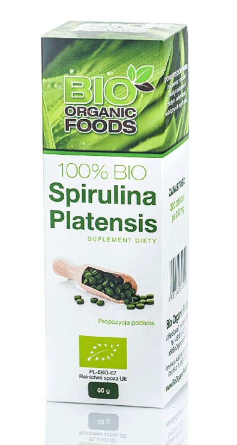 SPIRULINA PLATENSIS BIO (250 mg) 320 TABLETEK - BIO ORGANIC FOODS BIO ORGANIC FOODS (suplementy diety)